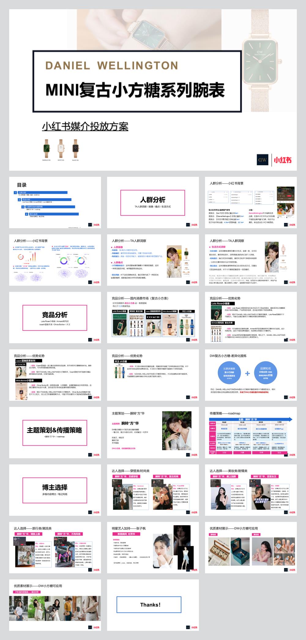 DW复古小方糖腕表小红书媒介.pptx