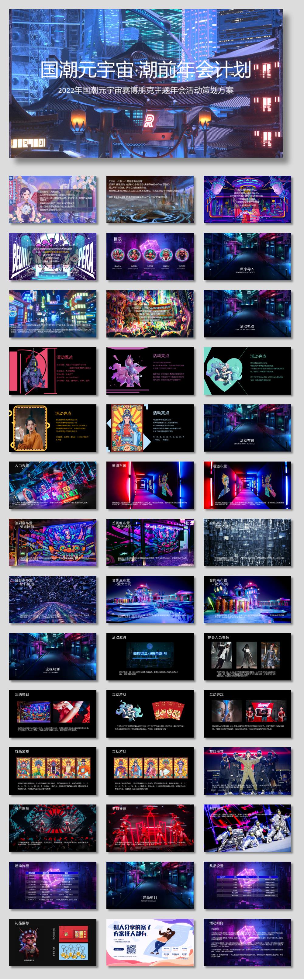 2022国潮元宇宙赛博朋克主题年会「国潮元宇宙·潮前年会计划主题」活动策划方案.pptx