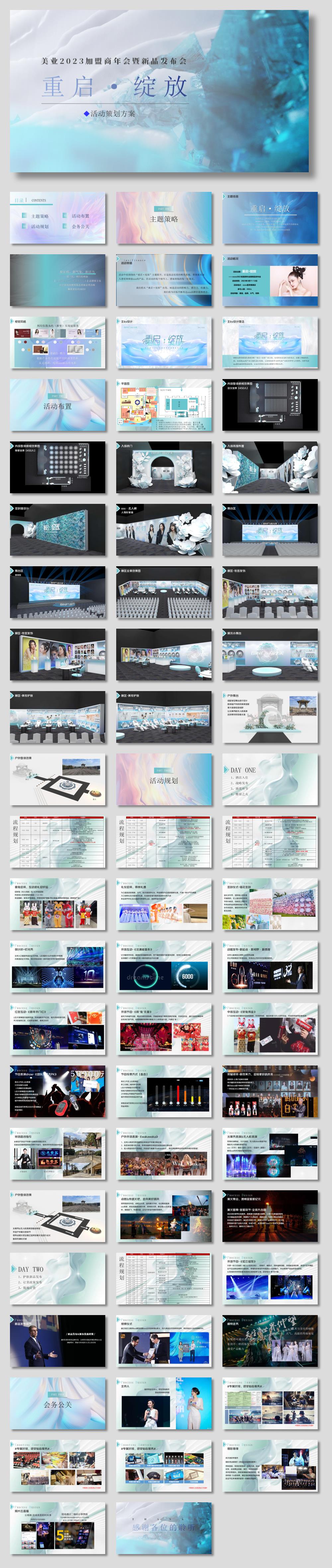 2023美业加盟商年会暨新品发布会(重启·绽放主题)活动策划方案-66P.pptx