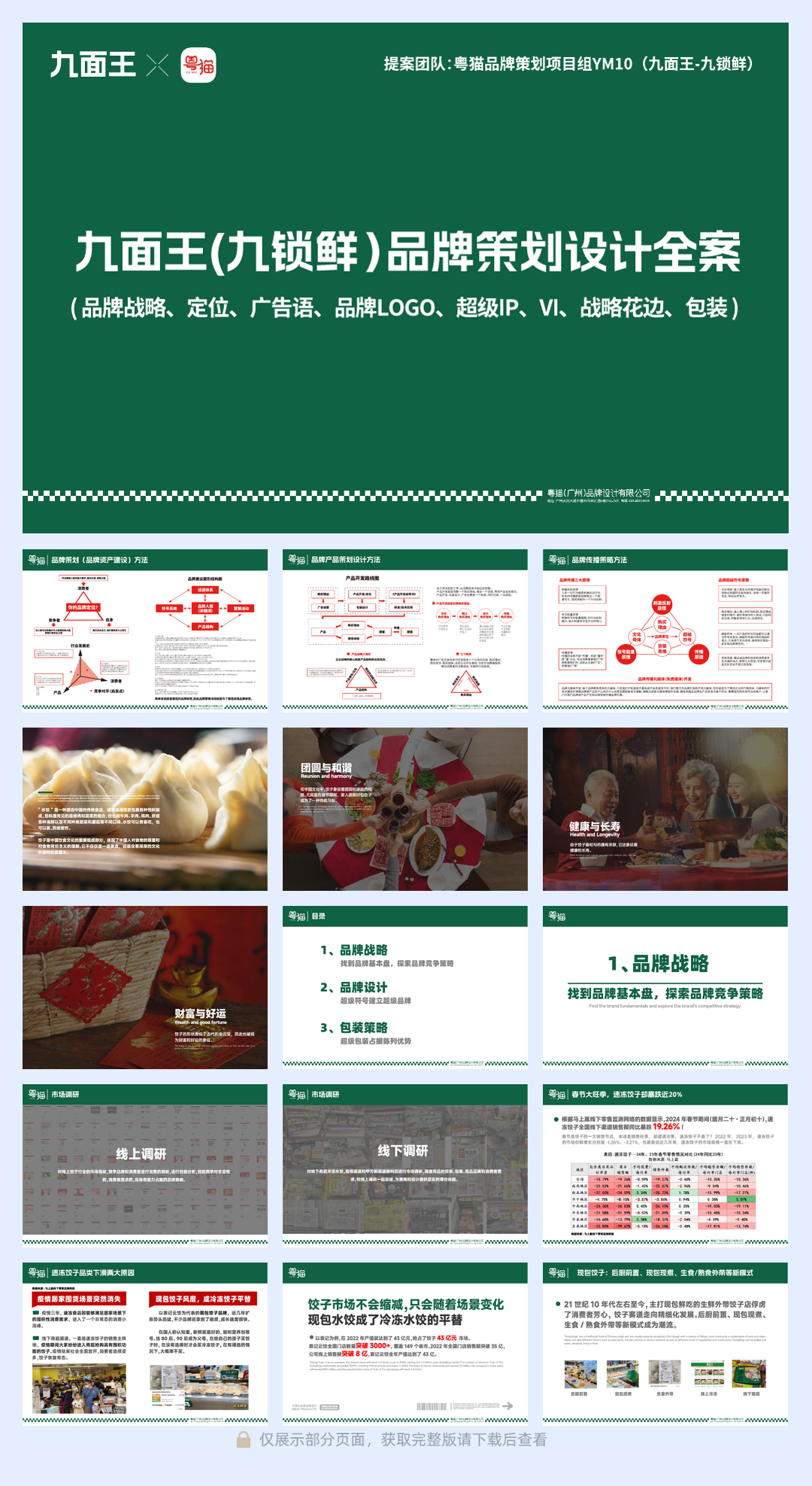 九面王冷鲜水饺品牌策划设计全案【冷鲜食品】【品牌战略 定位 广告语 品牌LOGO 超级IP VI 战略花边 包装】.pdf