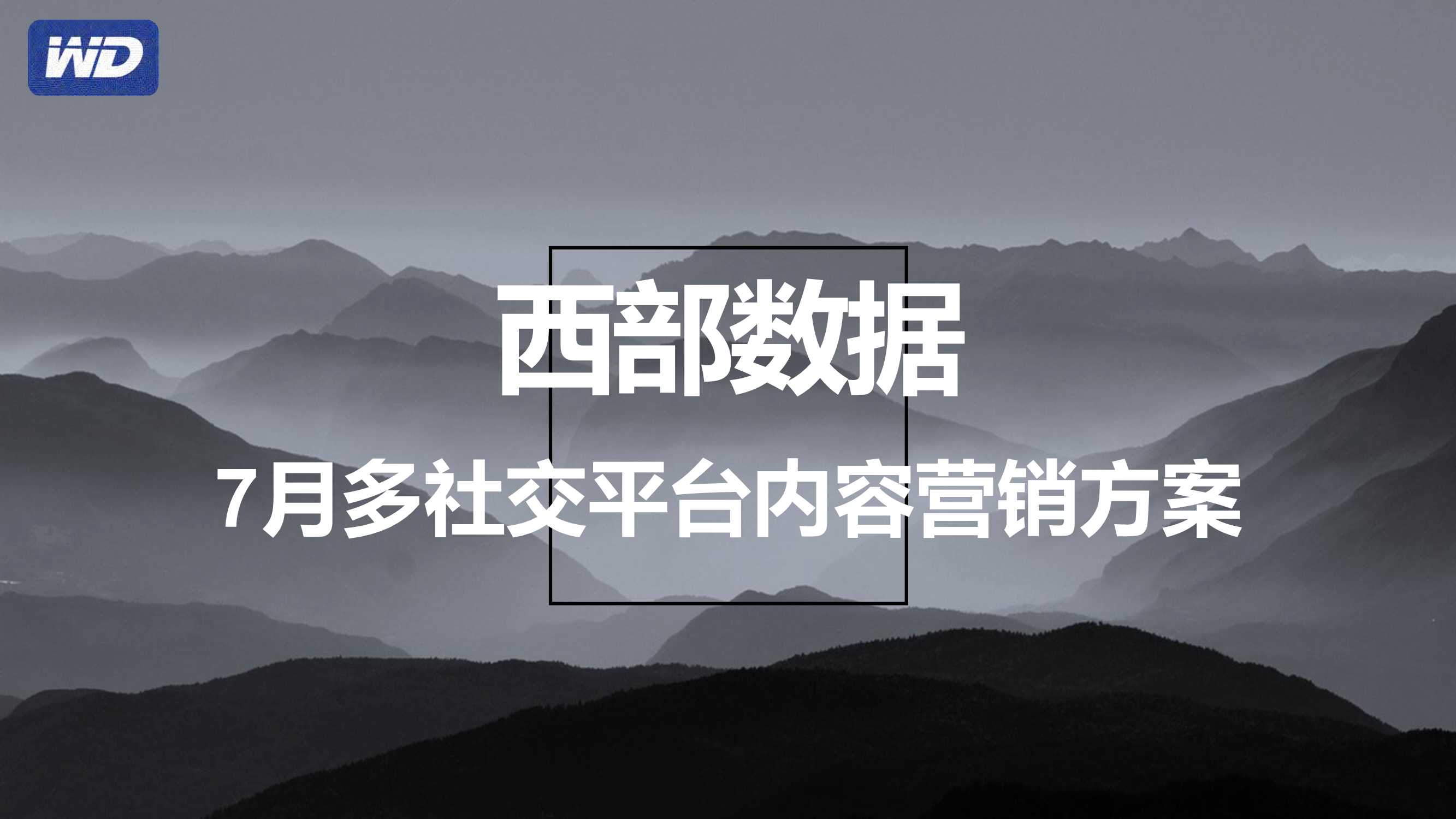 西部数据硬盘多社交平台内容种草营策划销执行方案.pdf
