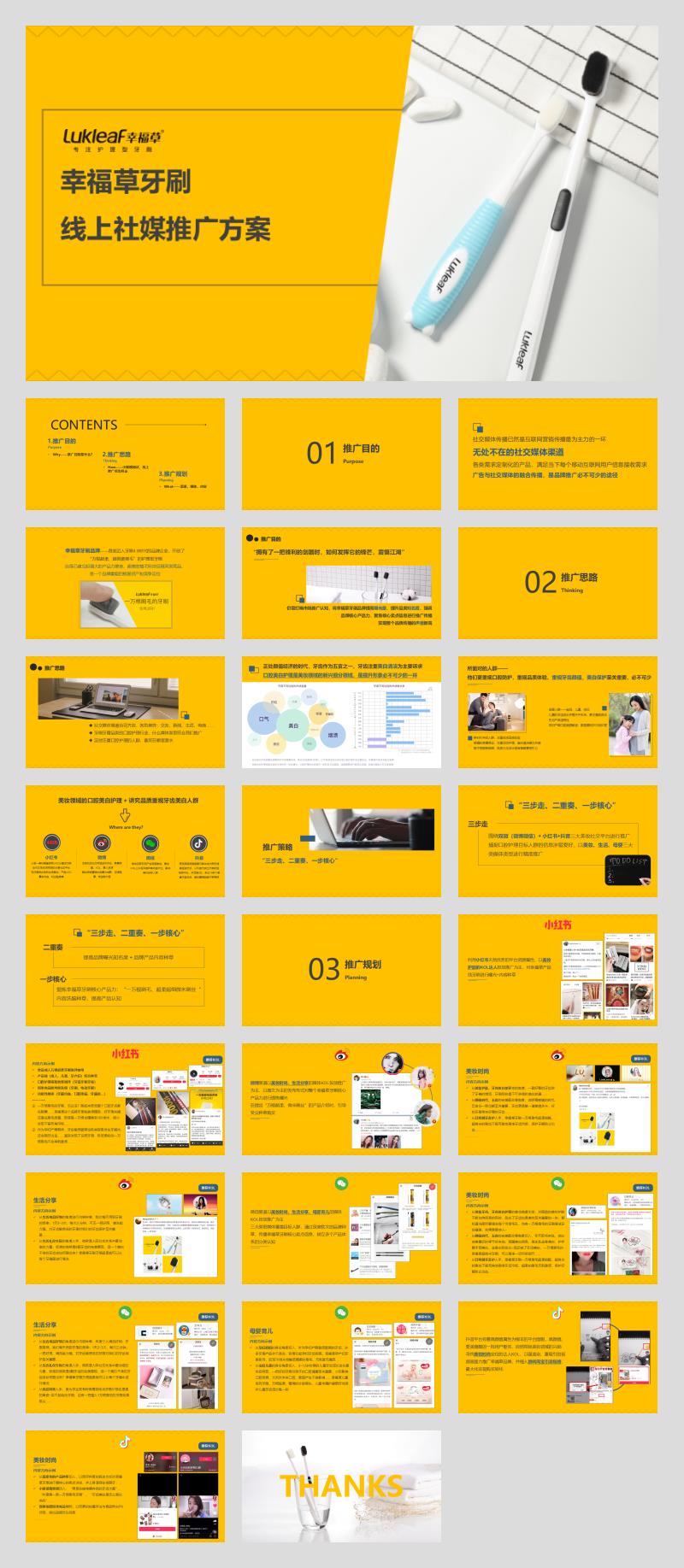 幸福草牙刷小红书线上社交媒体推广方案【快消品】【品牌推广】.pptx