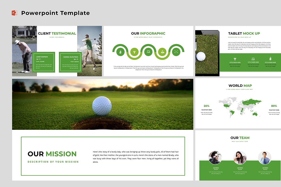 高尔夫内容介绍相关企业ppt模板总结ppt模板精美ppt模板