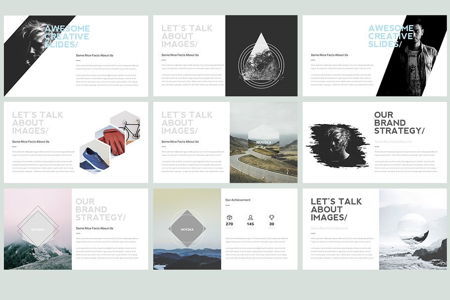 现代风格ppt模板 NOVSKA Modern Powerpoint Template