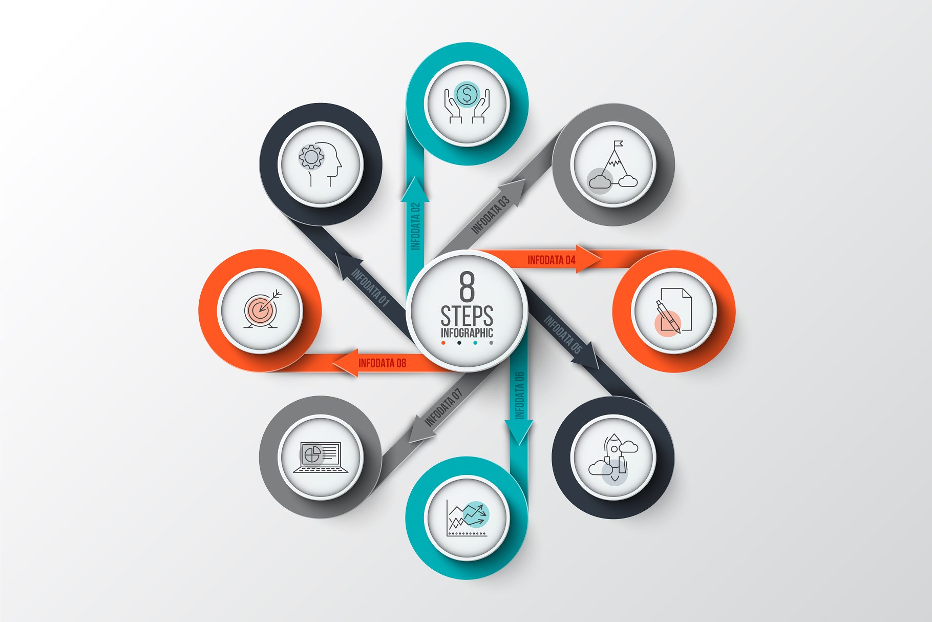 图表图形素材ppt模板 Infographics template set v.37