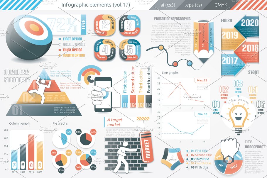 信息图表PPT素材包 Infographic Elements Bundle