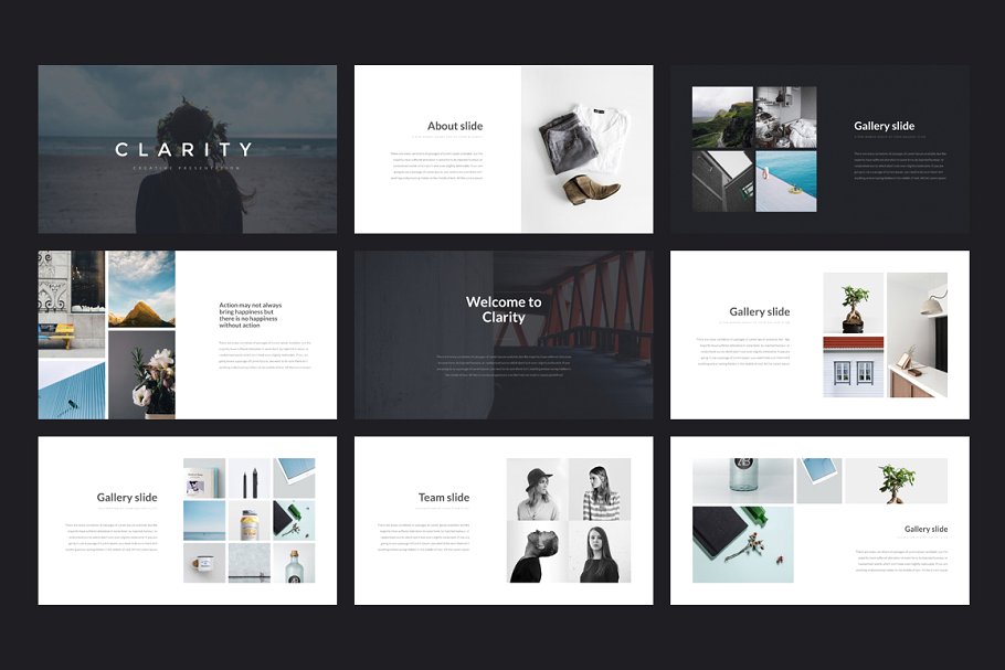 简约的ppt模板下载 Clarity Keynote Template + A4