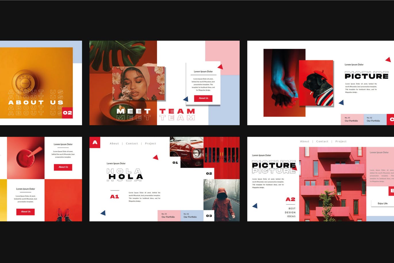 时尚高端多用途的高品质流行配色powerpoint幻灯片演示模板（pptx）