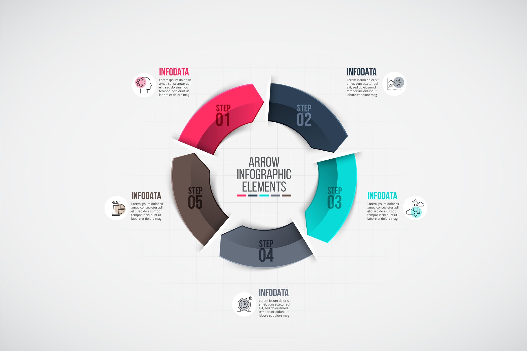 信息图表PPT模板 Infographics template set v.38