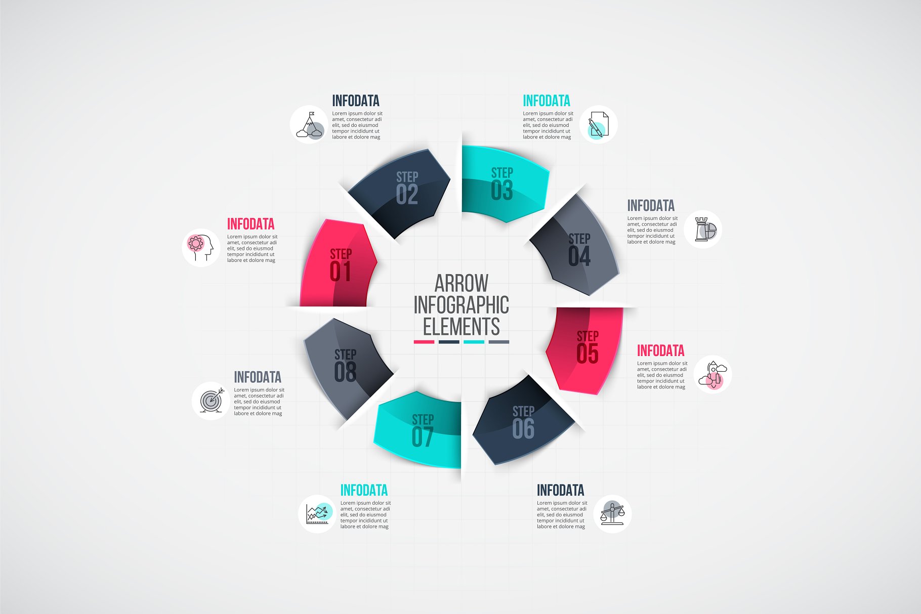 信息图表PPT模板 Infographics template set v.38