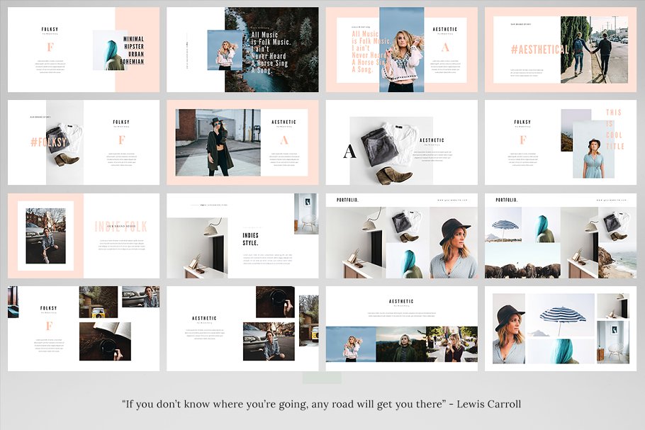 时尚ppt素材模板 VOLKSHA Lookbook Keynote Template