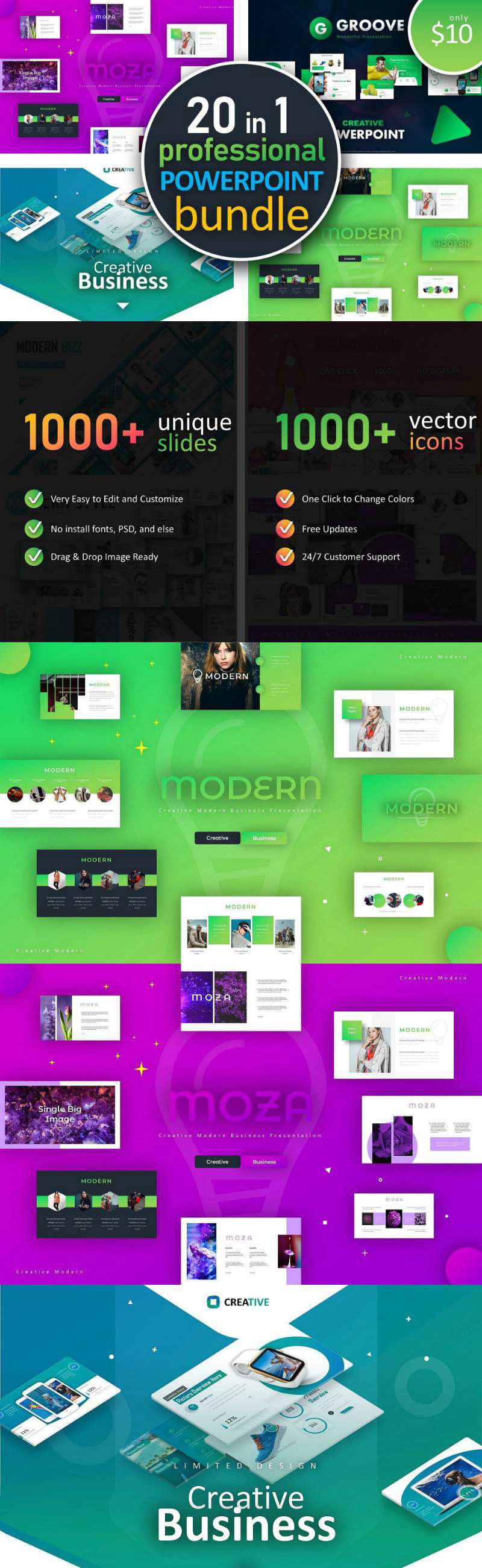 20组专业高效的商业PPT幻灯片模板下载