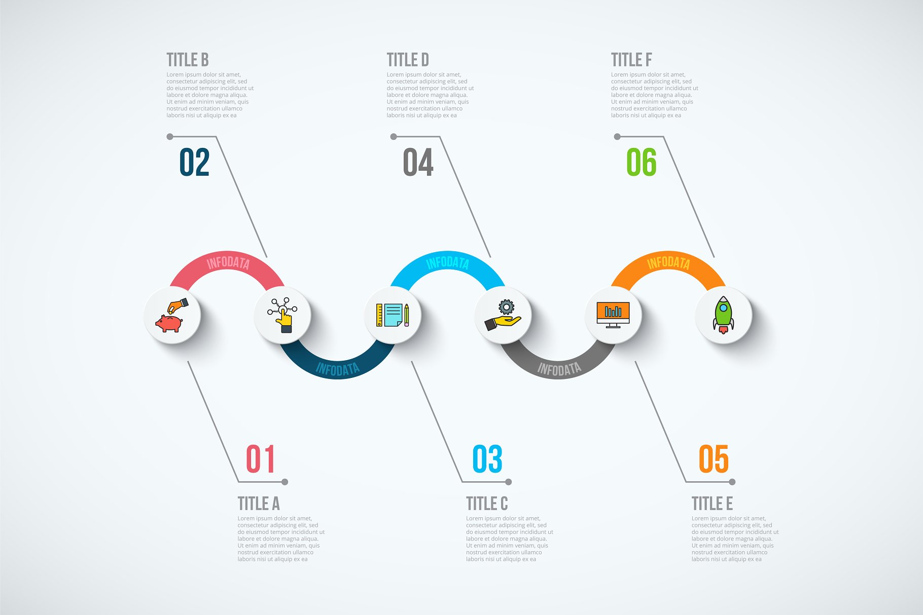 商业信息图表PPT模板 Business infographic diagrams v.10