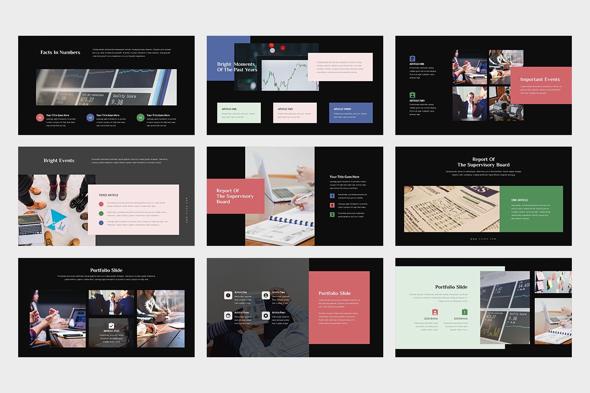 时尚高端简约多用途的年度报告主题演讲keynote幻灯片演示模板（key）