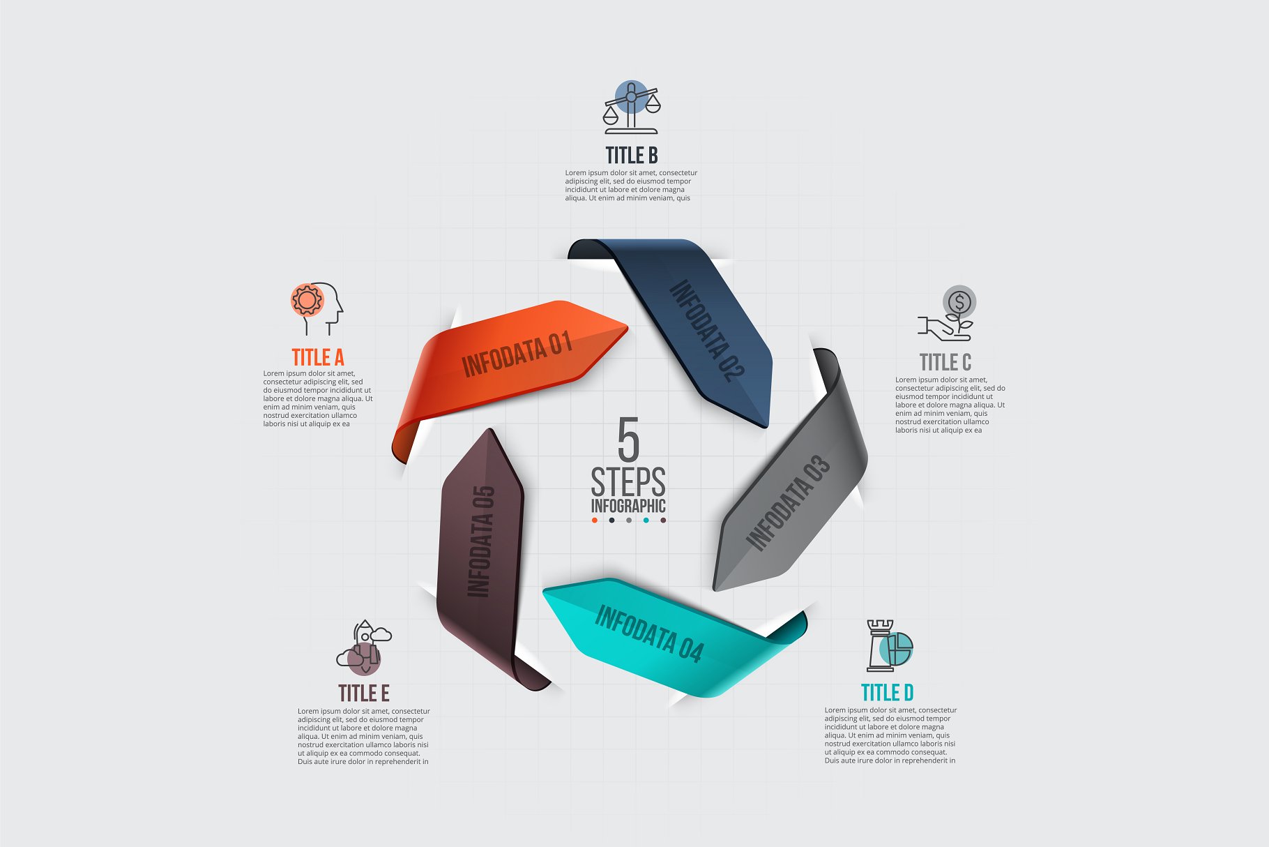 信息图表ppt素材模板 Infographics template set v.43