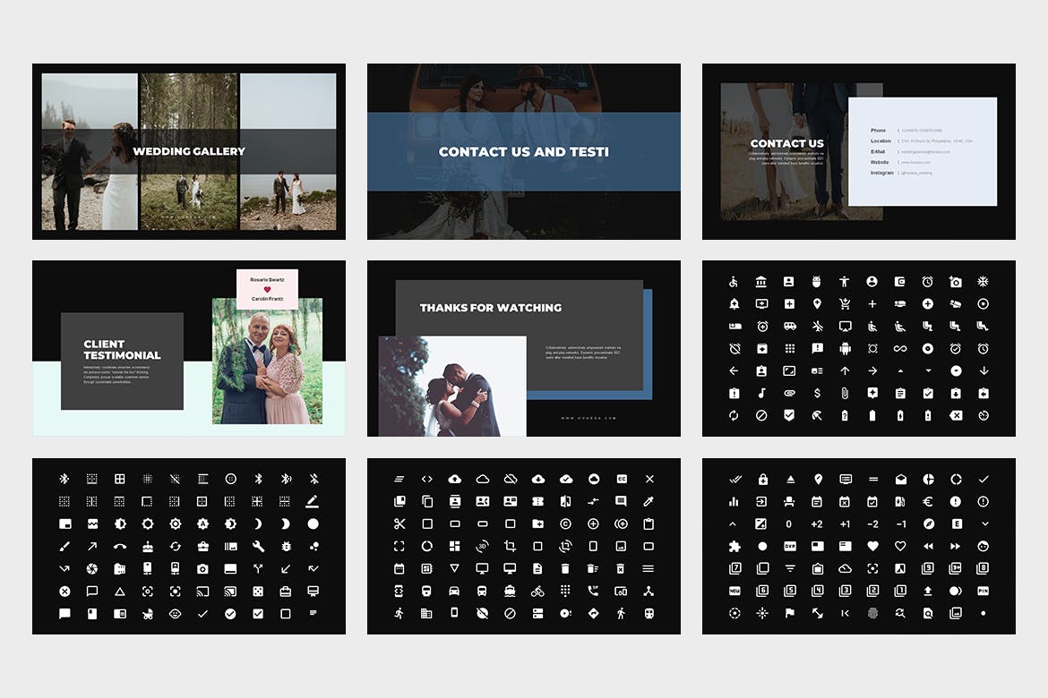 时尚高端专业的高品质婚礼策划师powerpoint幻灯片演示模板（pptx）