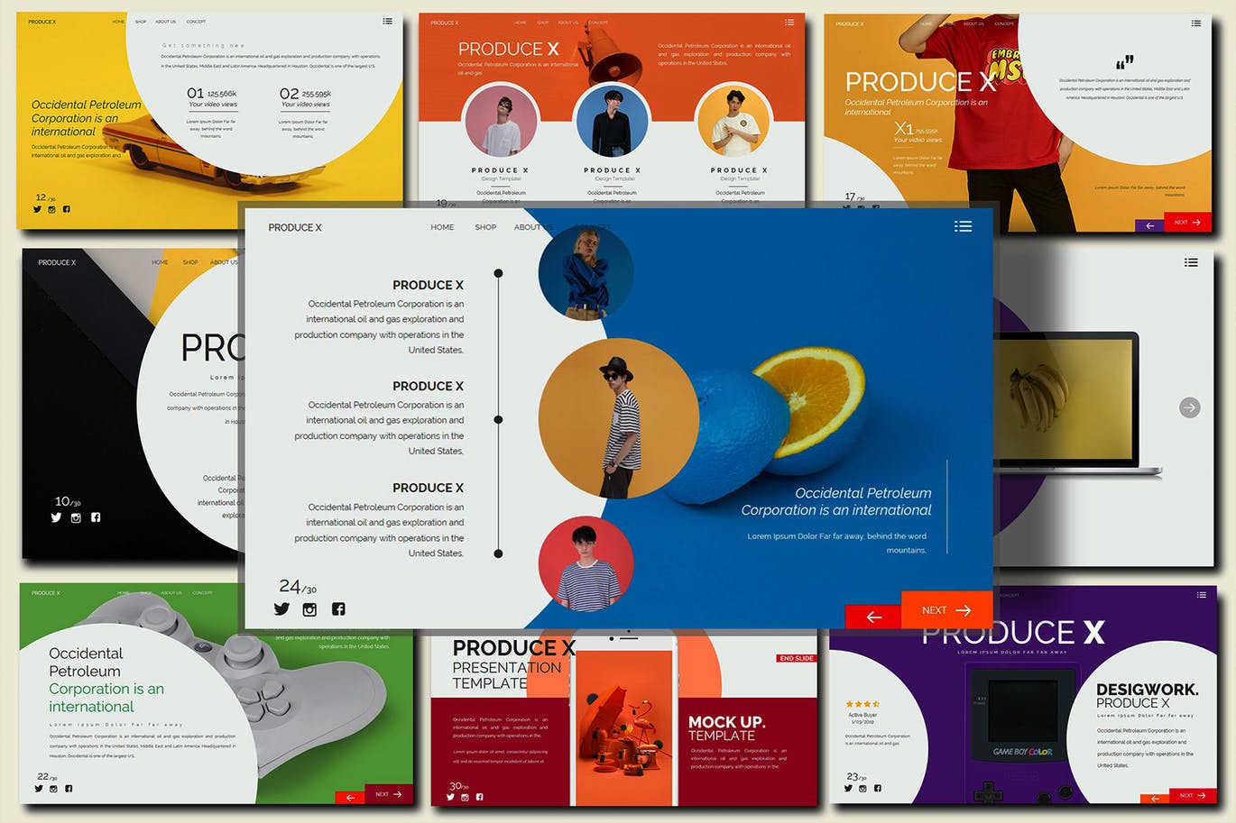 绚丽时尚高端多用途的高品质powerpoint幻灯片演示模板（pptx）