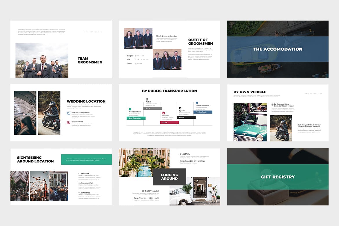 时尚高端专业的高品质婚礼策划师powerpoint幻灯片演示模板（pptx）