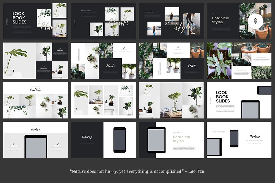 时尚ppt模板 FYLORA Lookbook Powerpoint Template