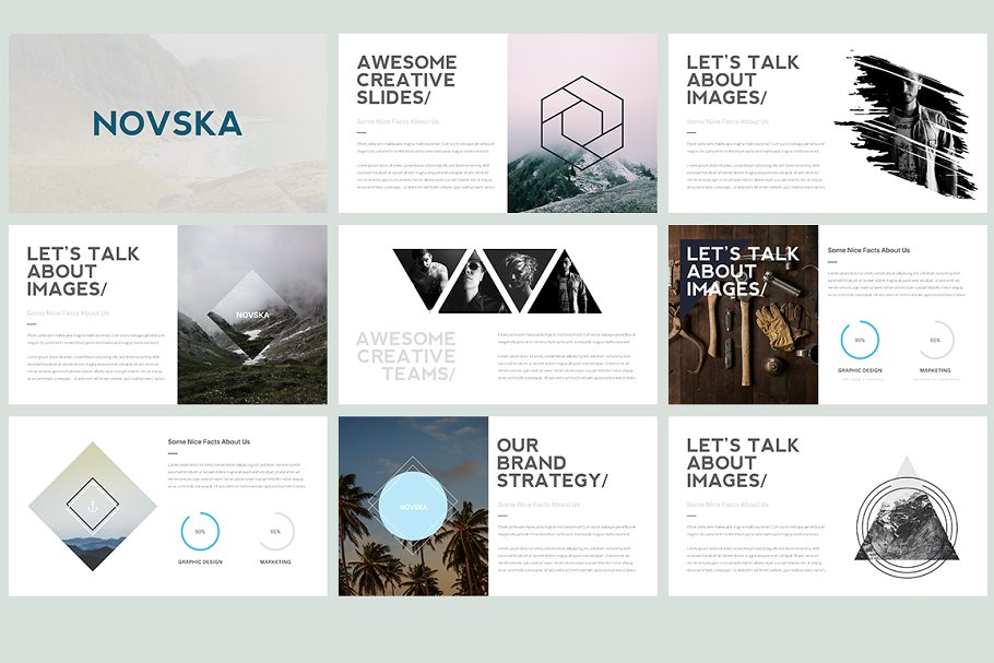 现代风格ppt模板 NOVSKA Modern Powerpoint Template