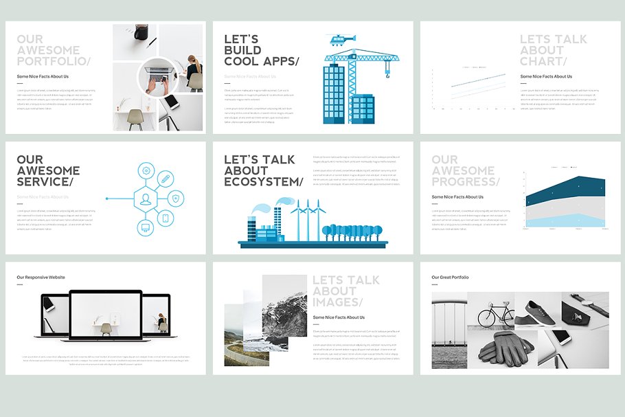 现代风格ppt模板 NOVSKA Modern Powerpoint Template