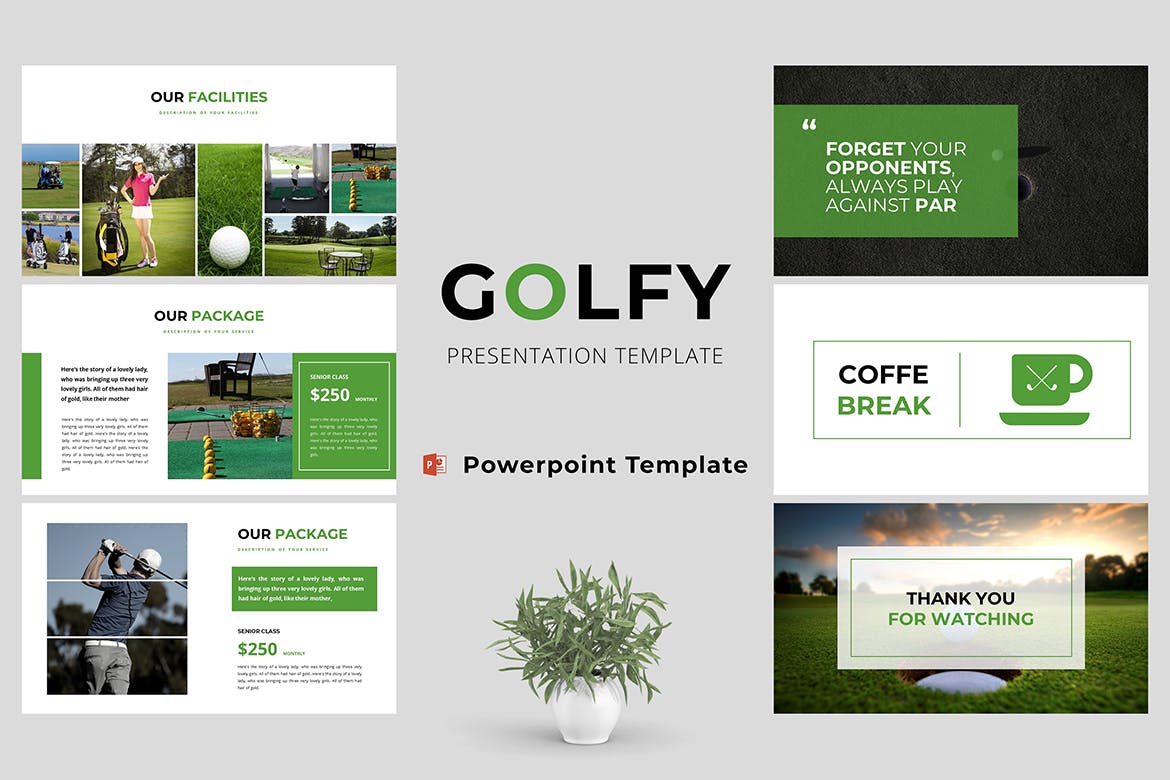 高尔夫内容介绍相关企业ppt模板总结ppt模板精美ppt模板