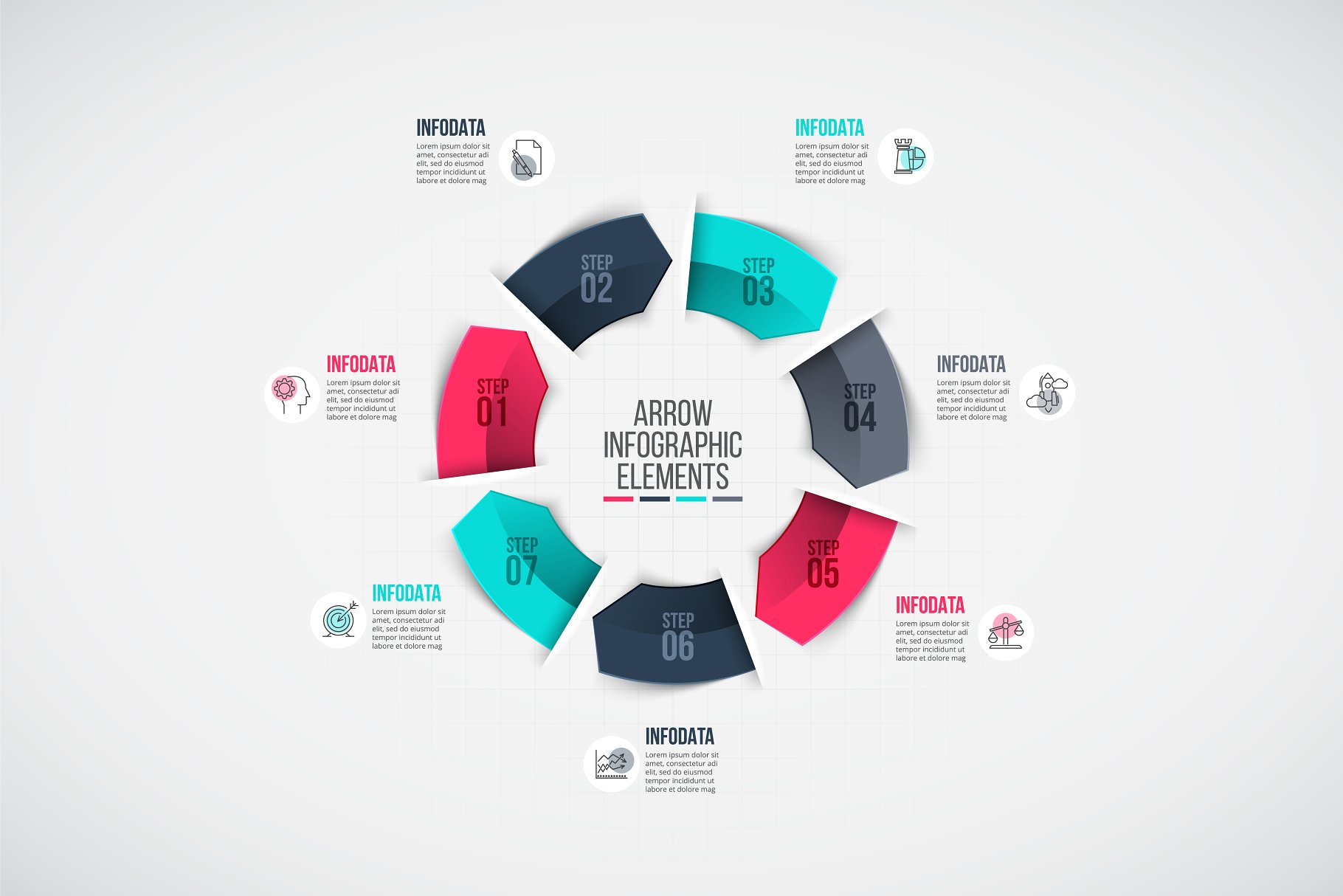 信息图表PPT模板 Infographics template set v.38