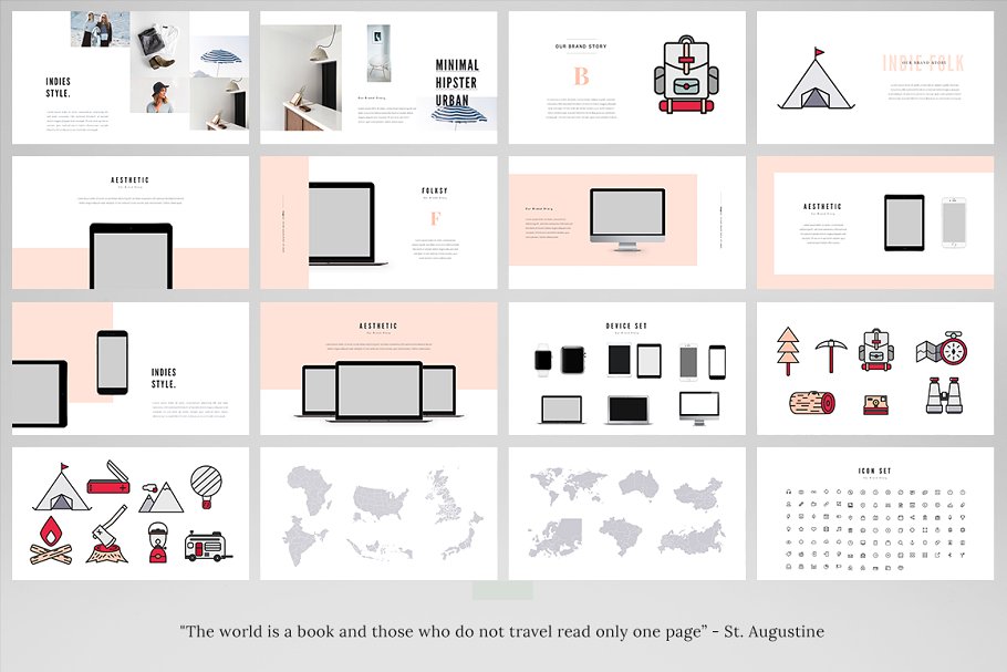 时尚ppt素材模板 VOLKSHA Lookbook Keynote Template