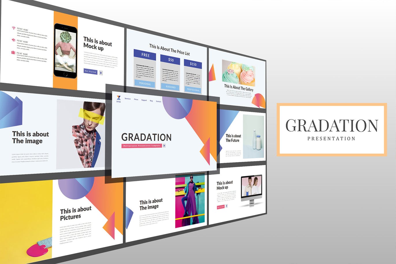 PPT | 渐变炫彩美丽创意极简主义演示文稿设计