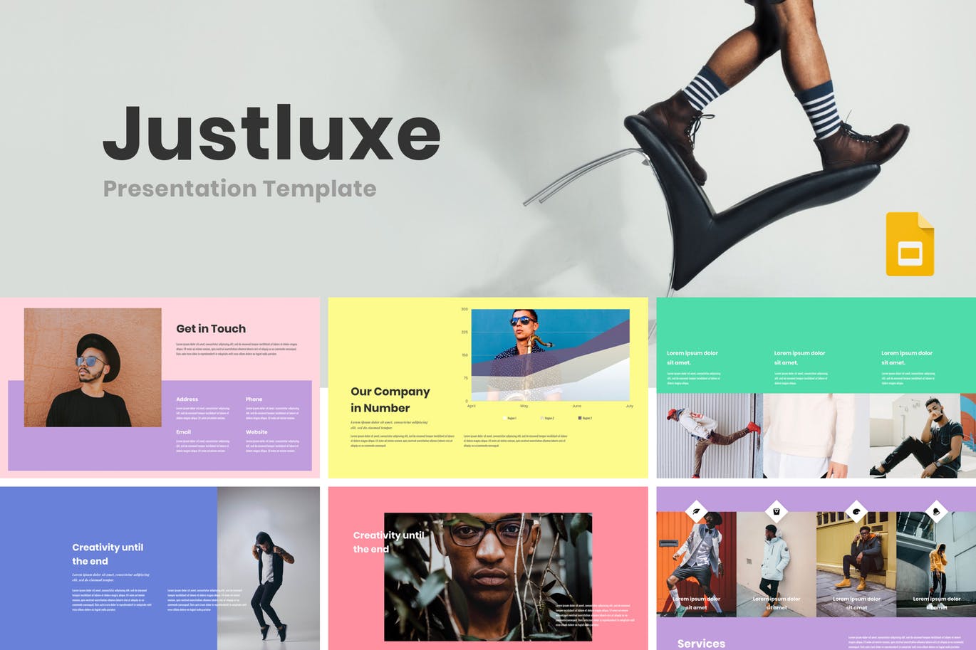 总共210张时尚高端简约多用途的高品质大数据Google Slides谷歌幻灯片演示模板（pptx）