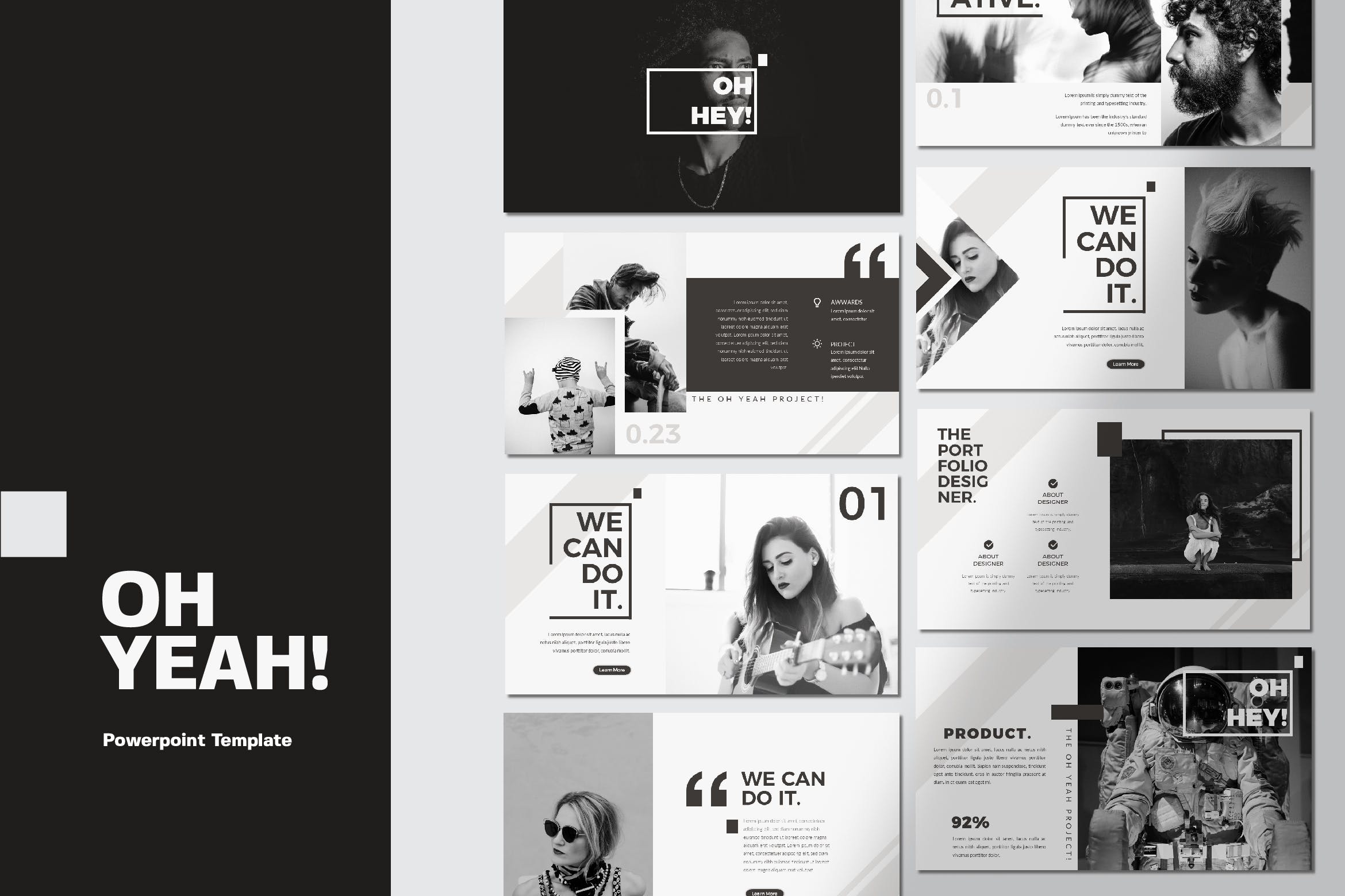 设计师专用黑白PPT模板好看的ppt模板下载优秀ppt模板下载[PPTX]