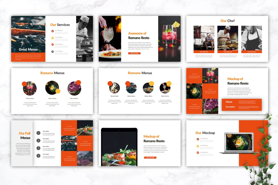 美食餐饮PPT模板 精美ppt模板