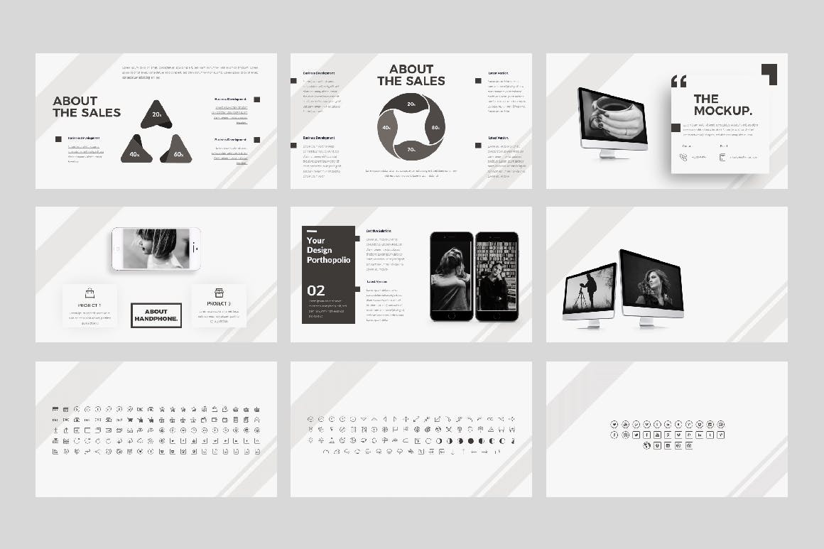 设计师专用黑白PPT模板好看的ppt模板下载优秀ppt模板下载[PPTX]