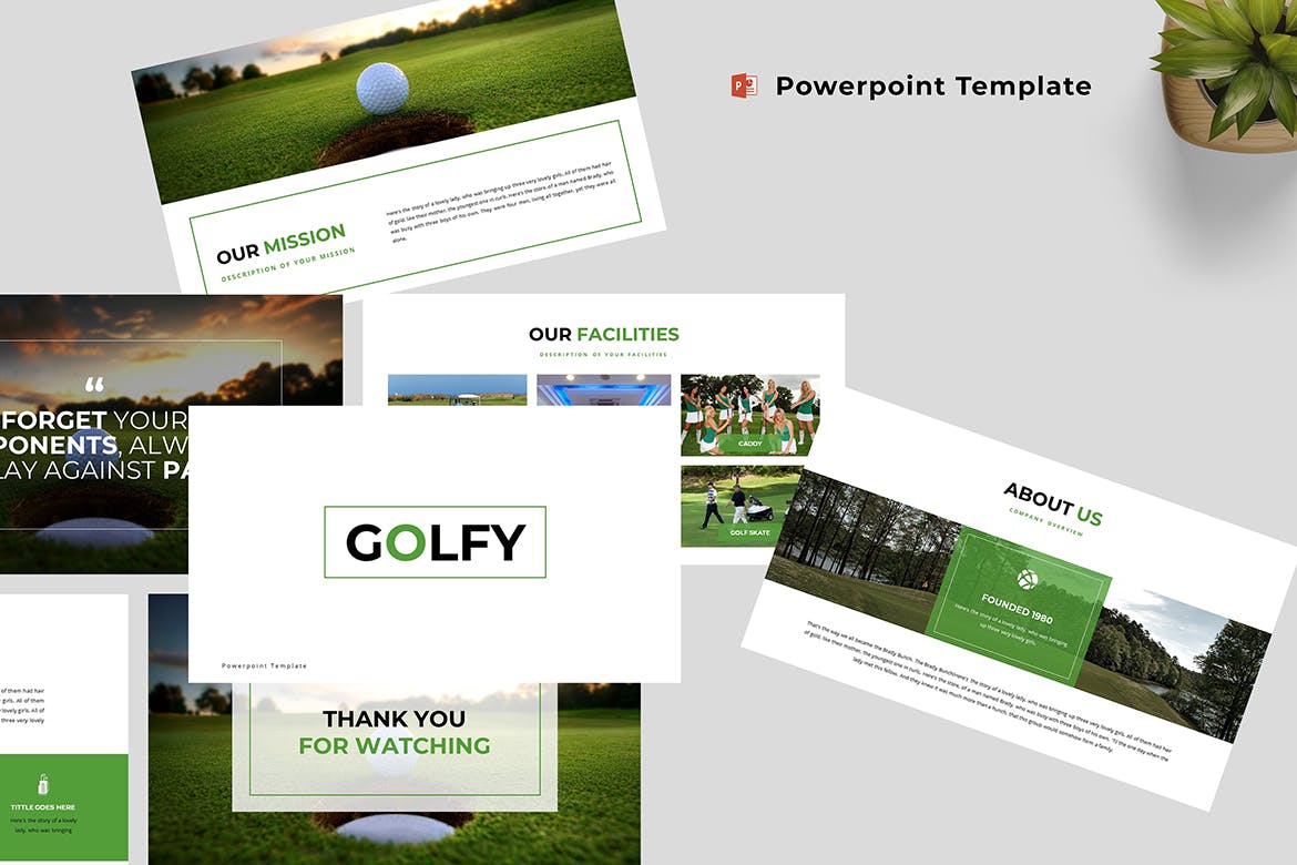 高尔夫内容介绍相关企业ppt模板总结ppt模板精美ppt模板