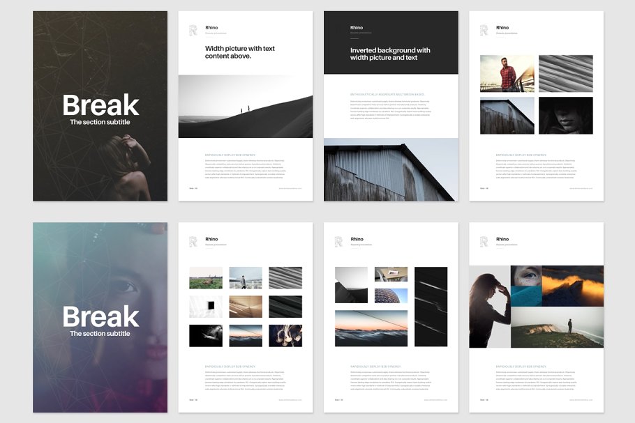 垂直主题模板 Rhino Vertical Keynote Template