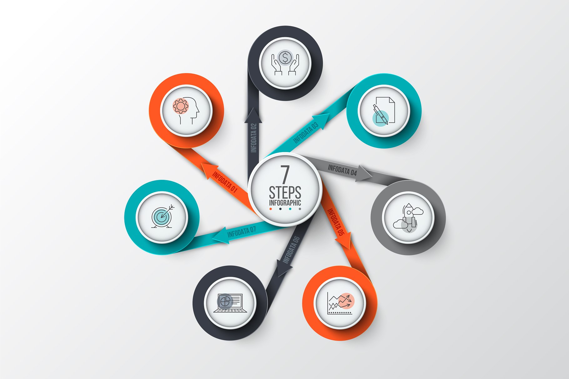 图表图形素材ppt模板 Infographics template set v.37