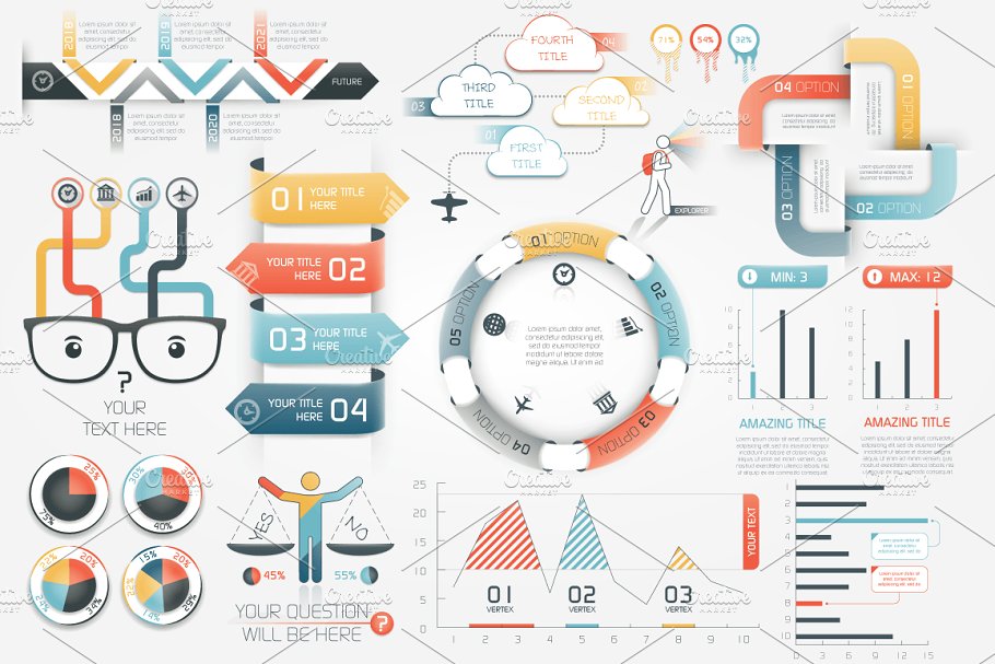 信息图表PPT素材包 Infographic Elements Bundle