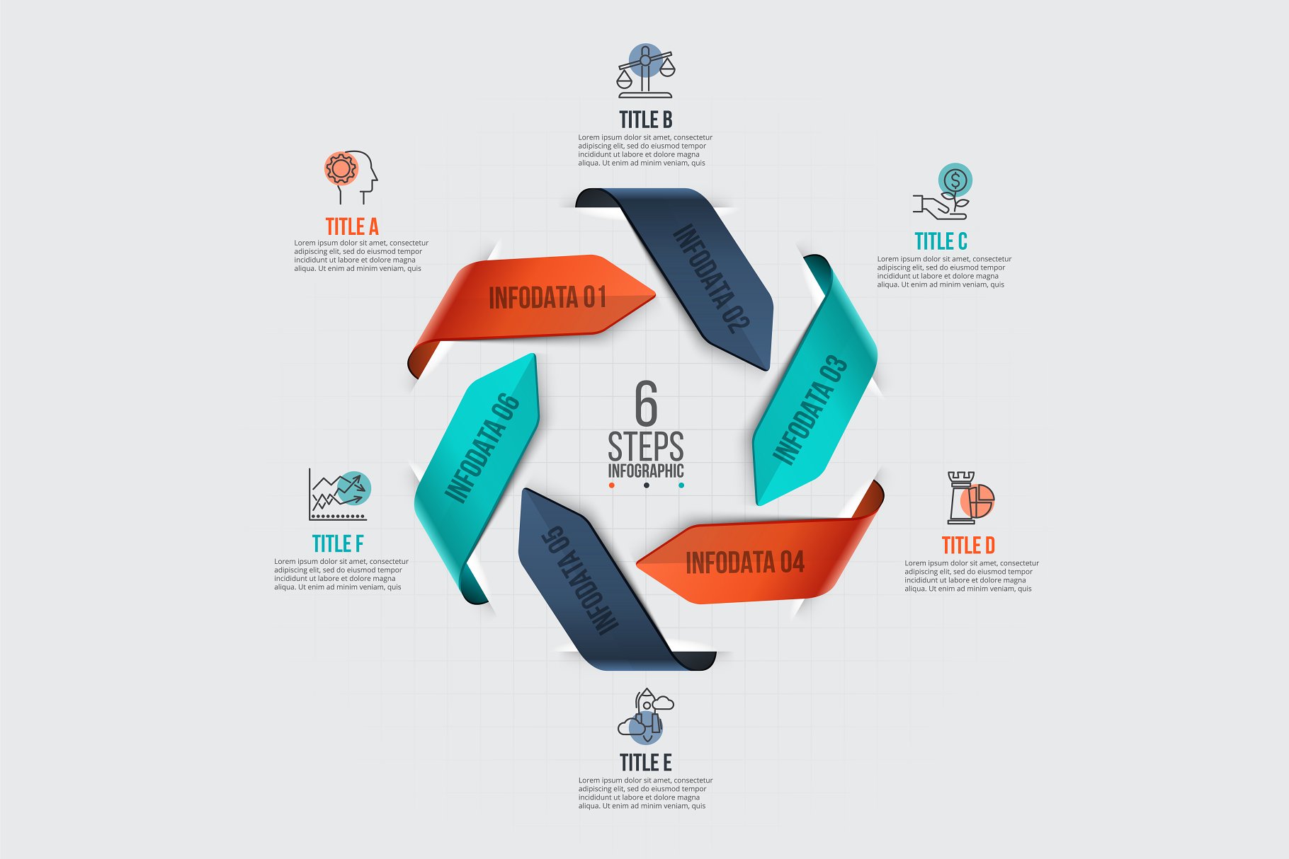 信息图表ppt素材模板 Infographics template set v.43