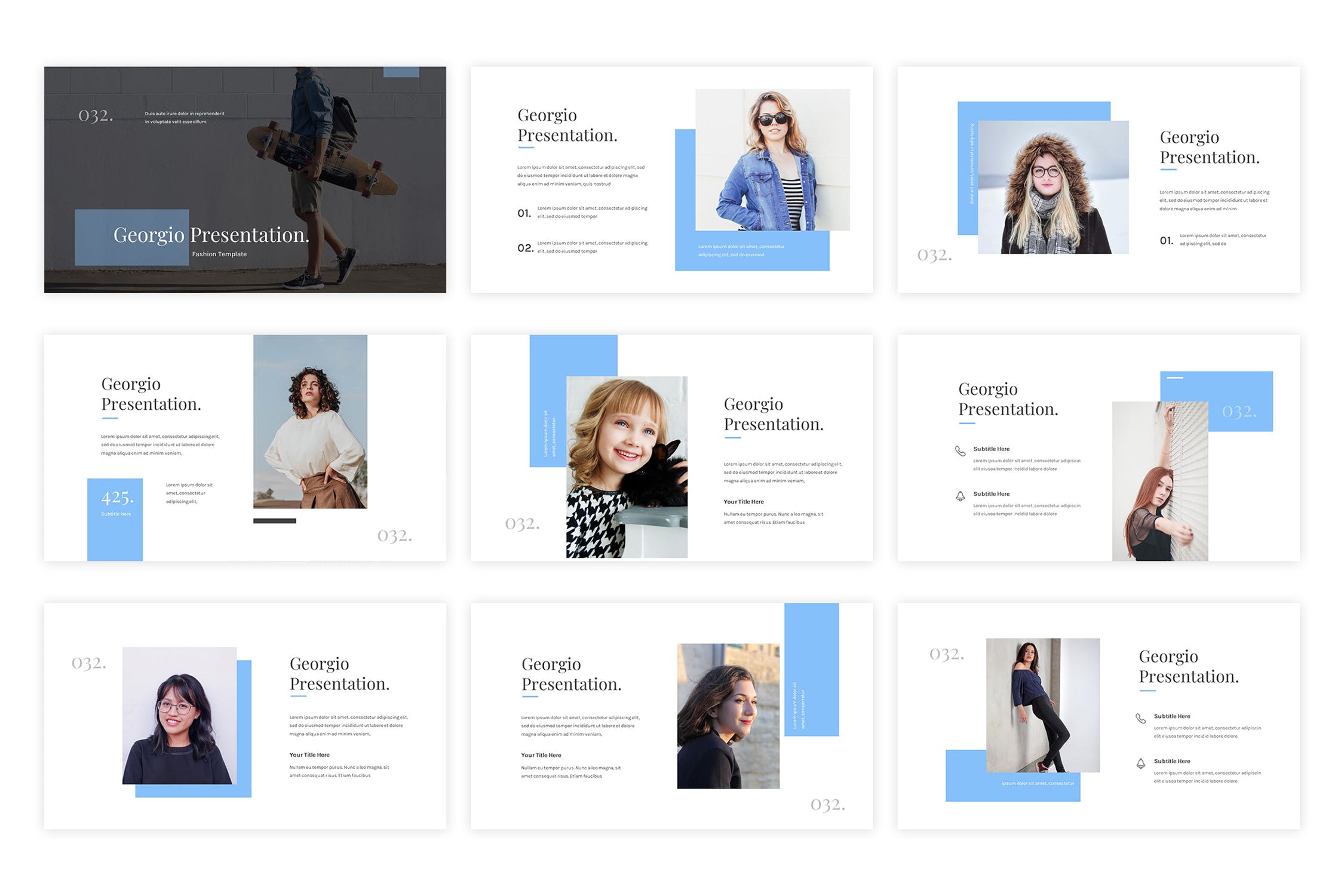 时尚极简主义PPT模板 精美ppt模板