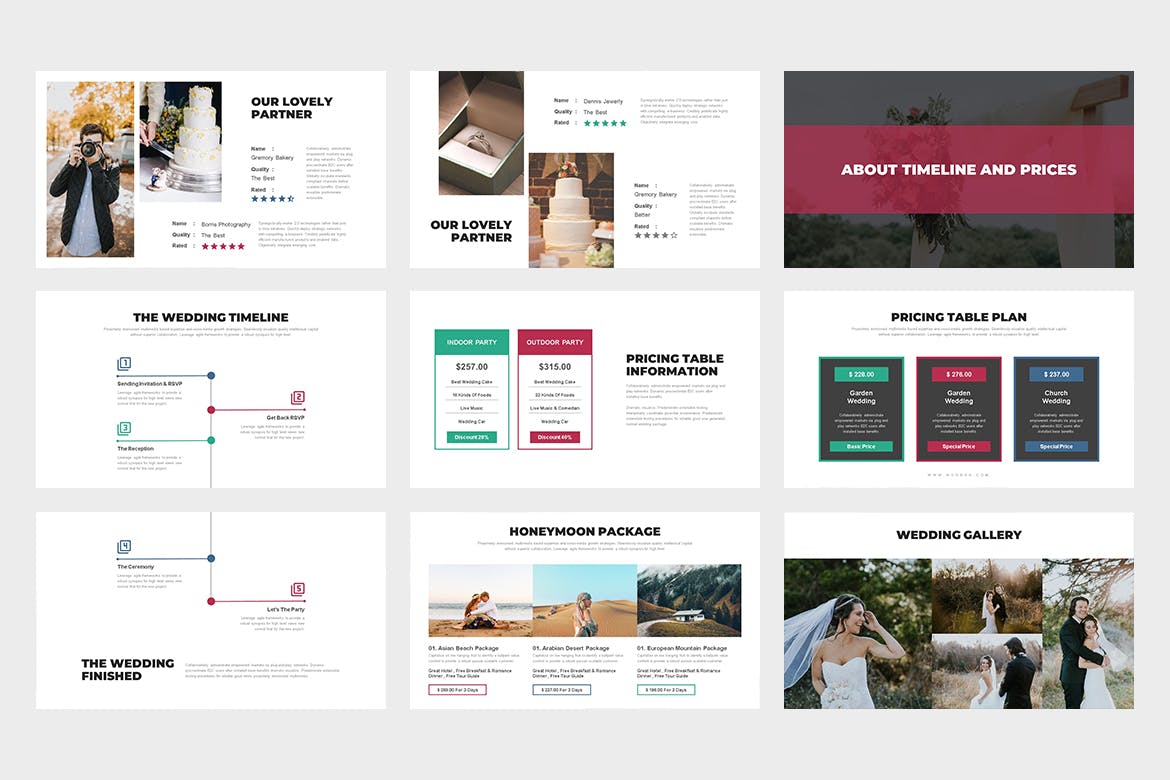 时尚高端专业的高品质婚礼策划师powerpoint幻灯片演示模板（pptx）