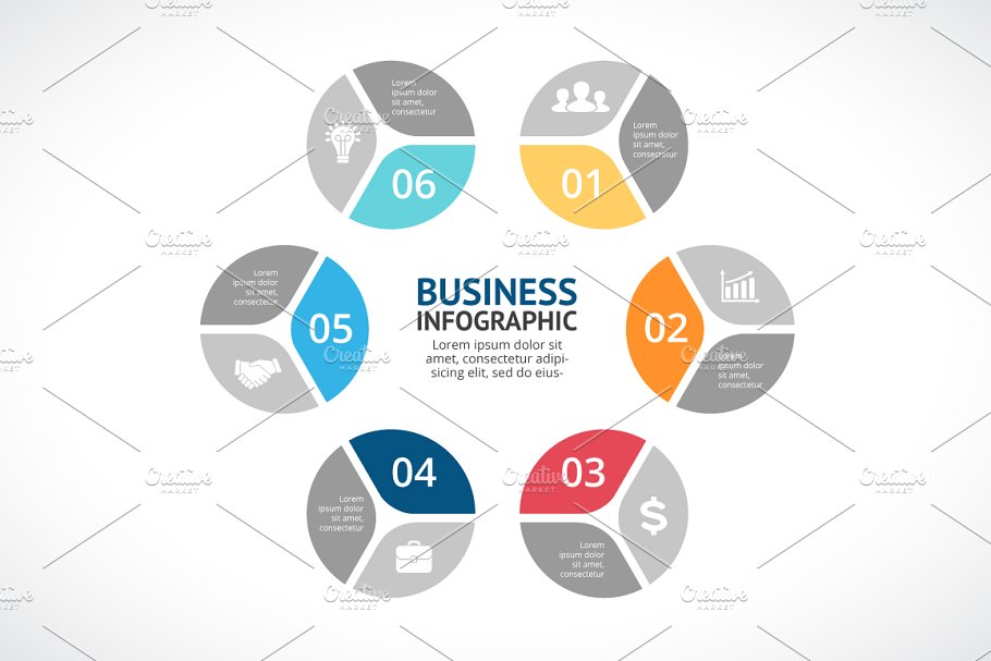 信息图标ppt素材模板 Infographic Elements Vol.6