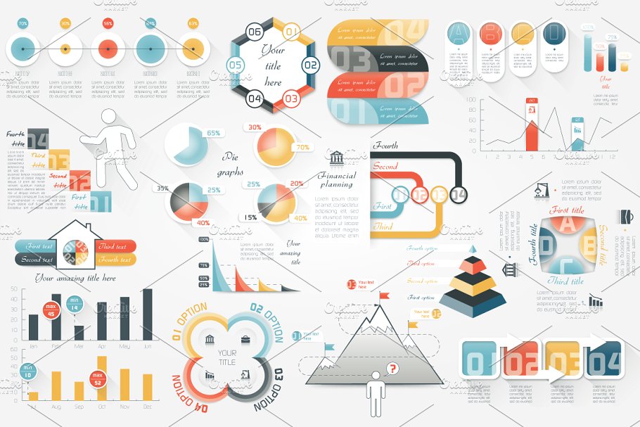 PPT素材信息图表统计图 Infographic Elements Bundle