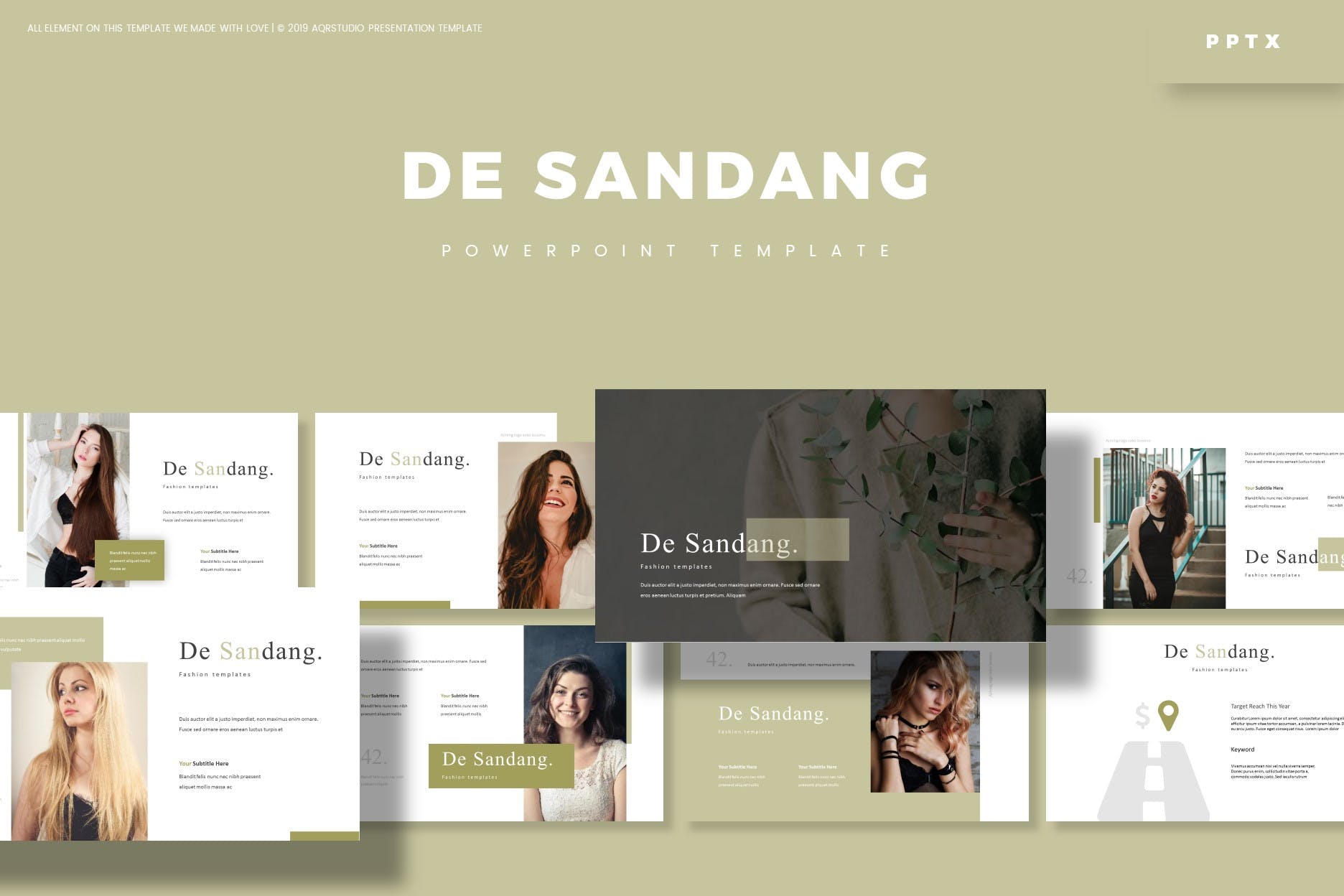 时尚高端模特或人物介绍PPT模板简约ppt模板好看的ppt模板下载