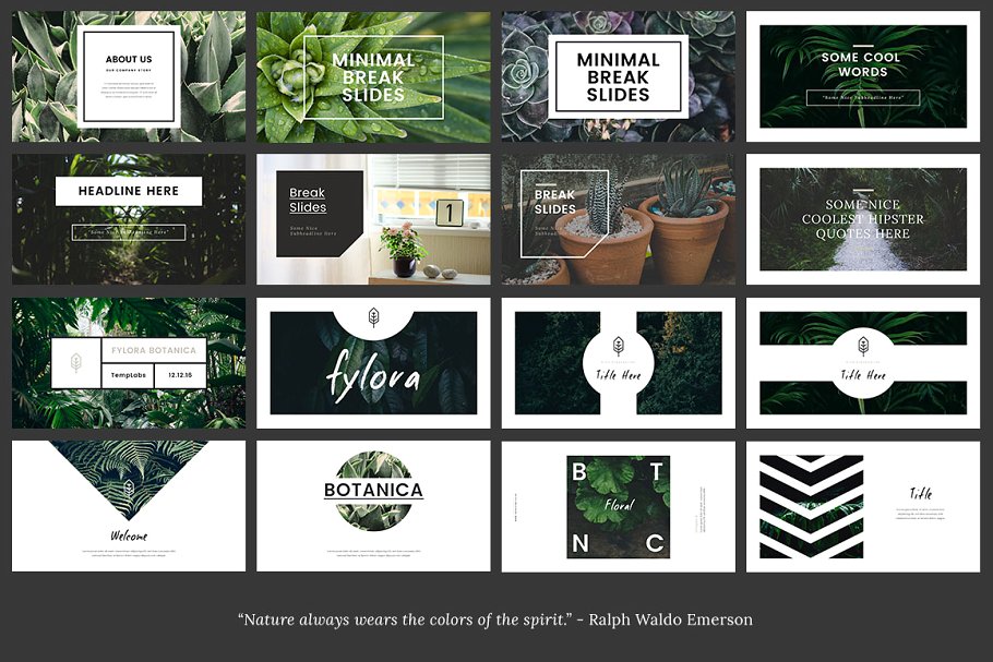 时尚ppt模板 FYLORA Lookbook Powerpoint Template