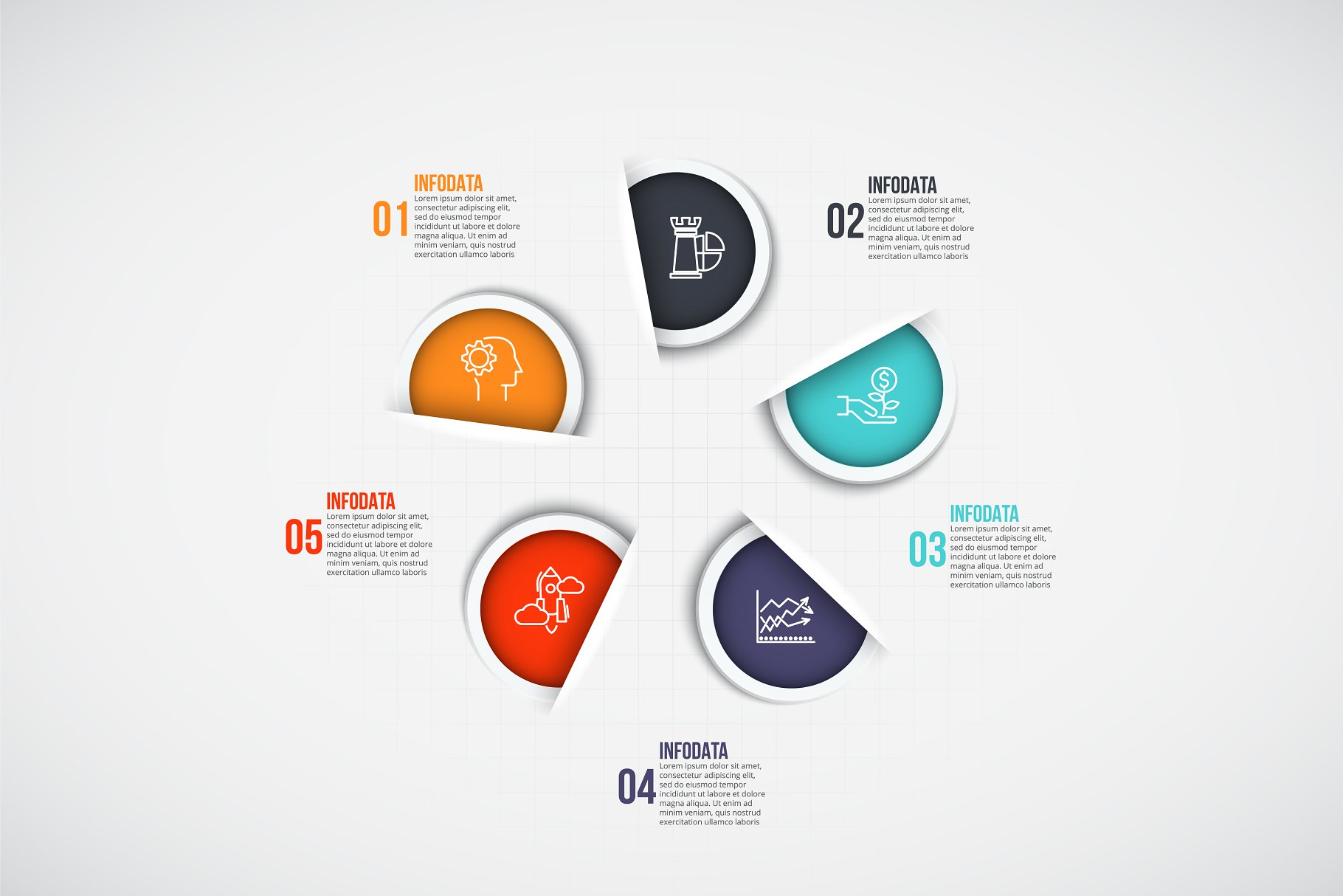 PPT信息图表素材模板 Infographics template set v.36