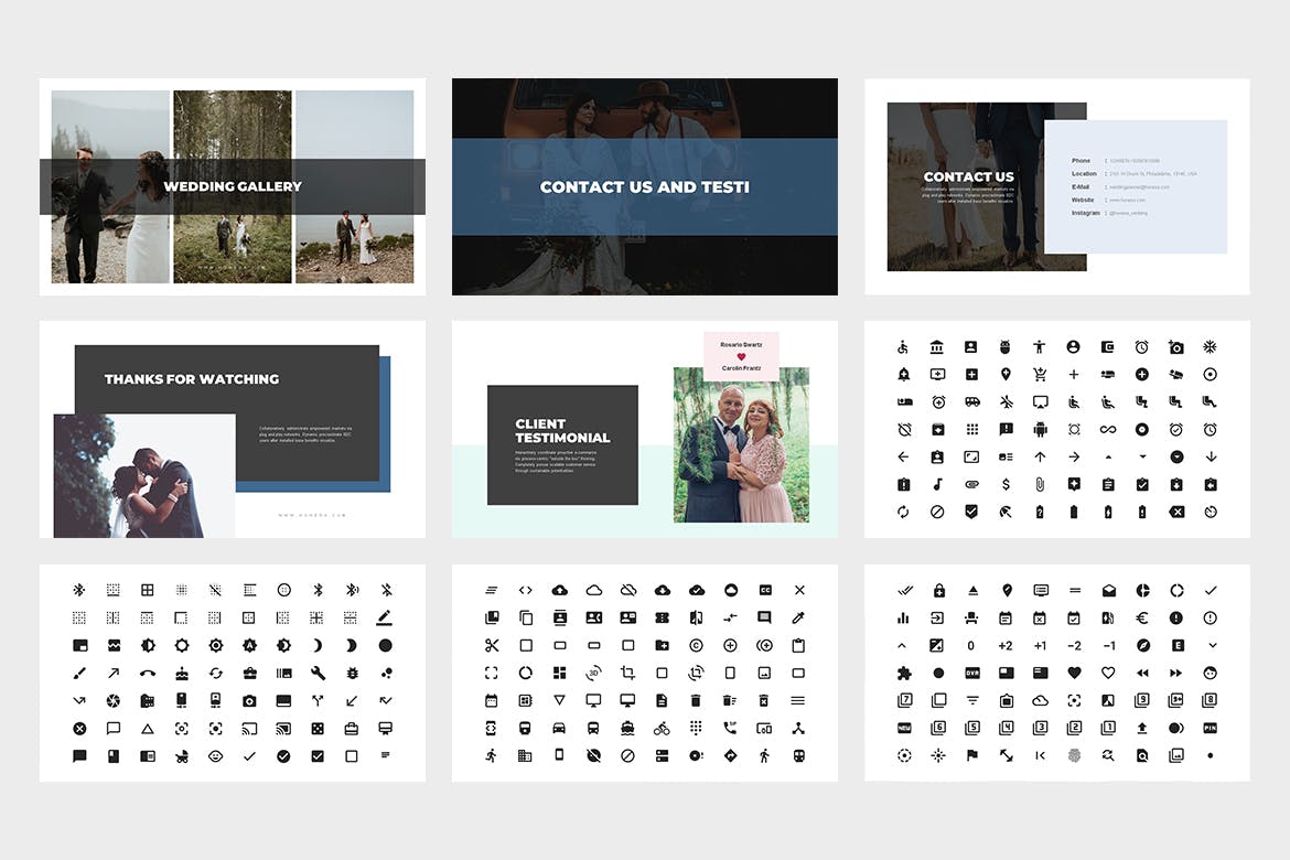 时尚高端专业的高品质婚礼策划师powerpoint幻灯片演示模板（pptx）