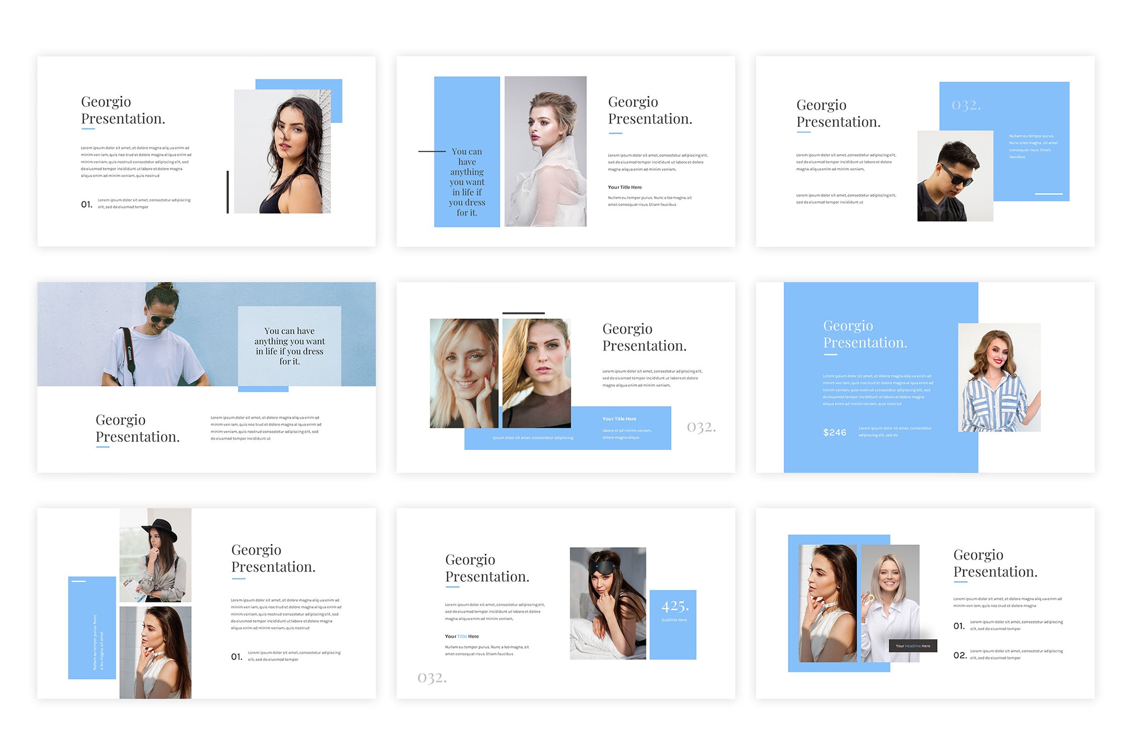 时尚极简主义PPT模板 精美ppt模板