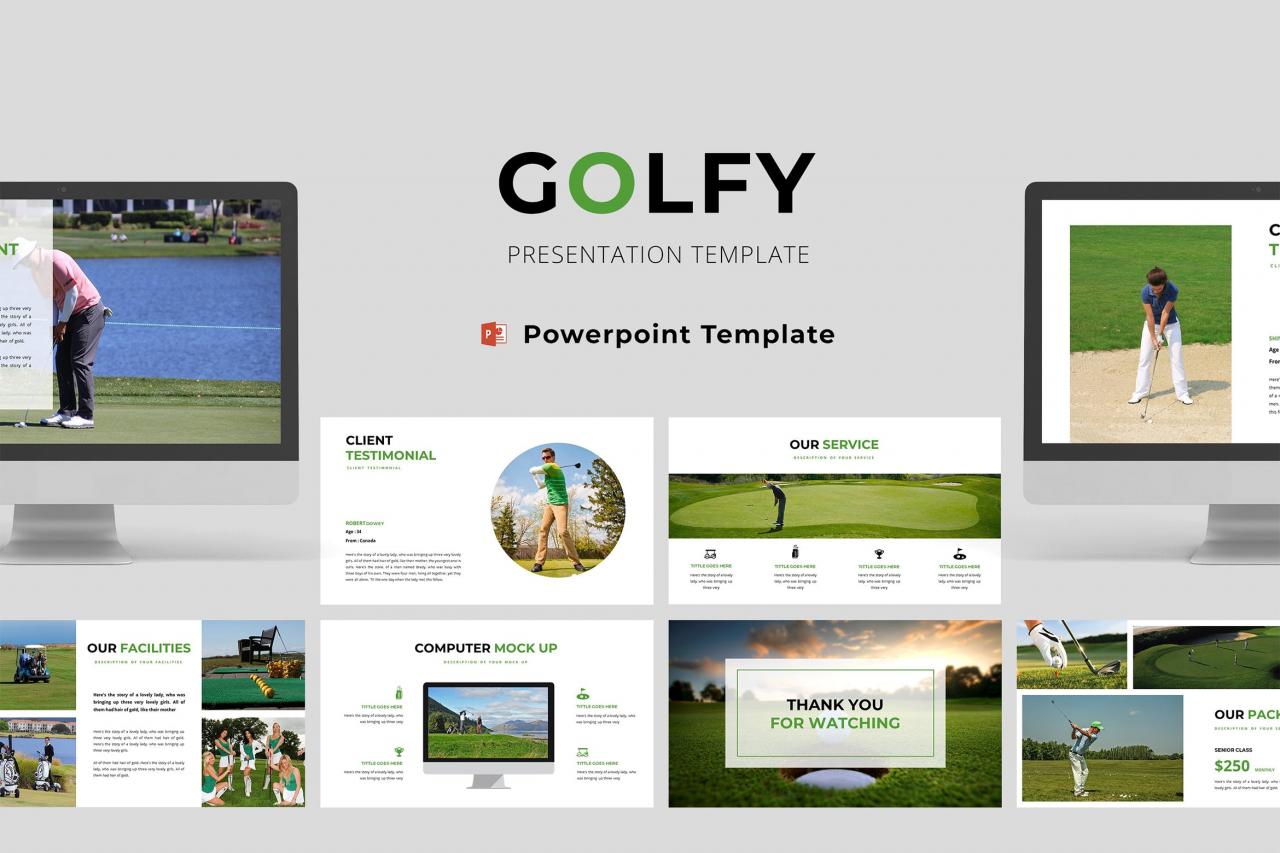 高尔夫内容介绍相关企业ppt模板总结ppt模板精美ppt模板