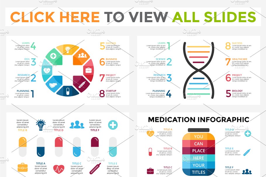 医学信息PPT素材模板 Medical Infographic. PPT KEY PSD EPS
