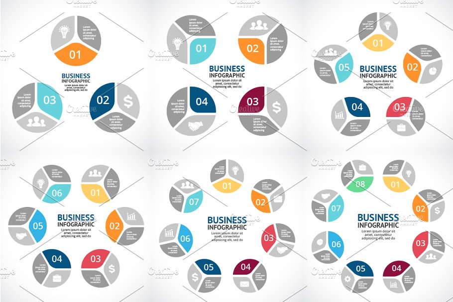 信息图标ppt素材模板 Infographic Elements Vol.6